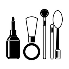 Download Makeup Tools Silhouette Vector Illustration Eps File For Design.