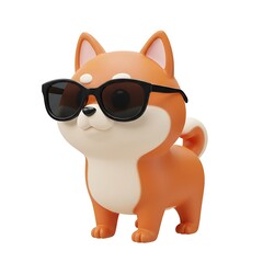 Naklejka premium Shiba Inu Dog with Sunglasses Left