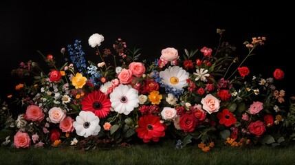 Vibrant Floral Arrangement: A Symphony of Colors and Textures