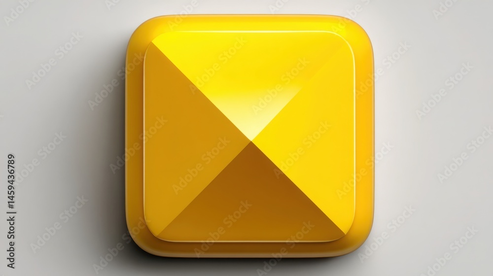 Poster Vibrant yellow button symbolizing simplification of complex features in product explainers and user interfaces