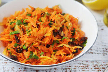 A bowl with traditional Polish carrot salad © nastyakamysheva