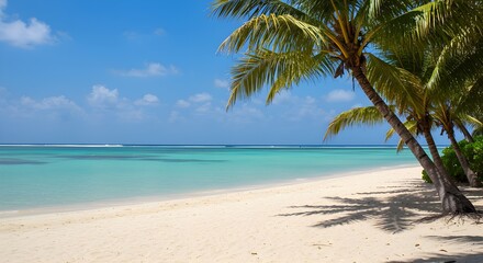 Hermosa playa con palmeras y mar turquesa en la isla de Jamaica.