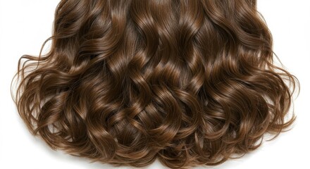 Naklejka premium Luxurious dark brown wavy hair extensions for stunning volume and style a perfect addition to your beauty arsenal