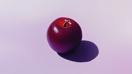 A whole nectarine on a lilac background, summery and sweet.