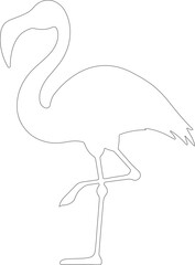 A pink vector illustration depicts a cute cartoon flamingo bird, an abstract animal from nature