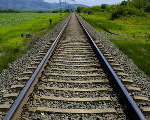 Obraz premium To explore the landscapes of Navarra, a convenient option is to use public transportation, which includes rail connections to various locations.