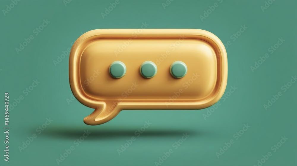 Poster speech bubble representation signifying communication and dialogue in automated voice exploration an
