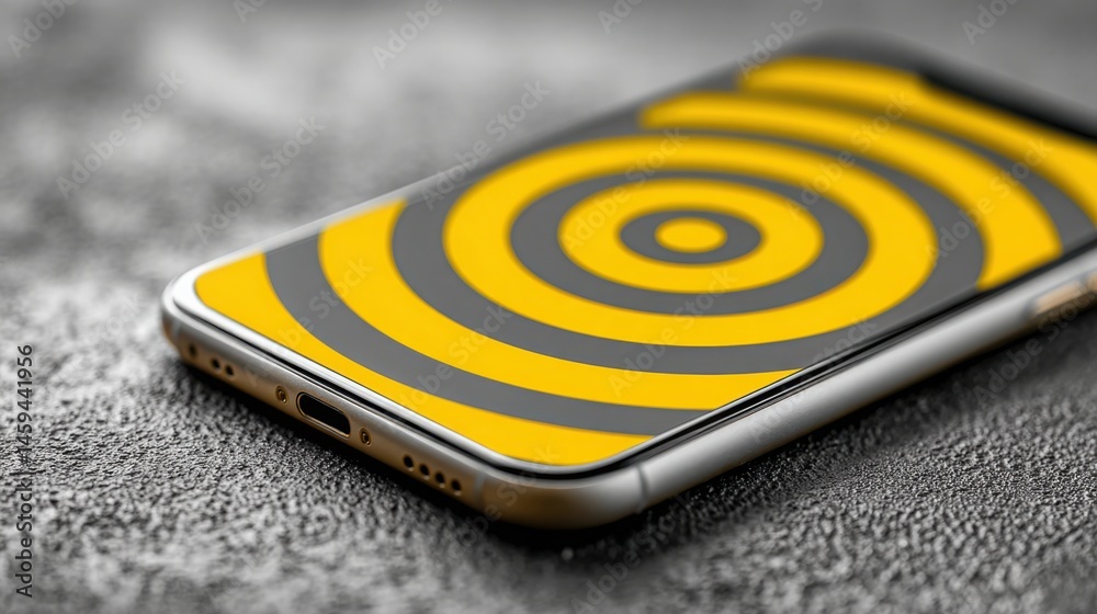 Poster cell phone with a on it symbolizing focus and precision in automated fibonacci level highlighting to
