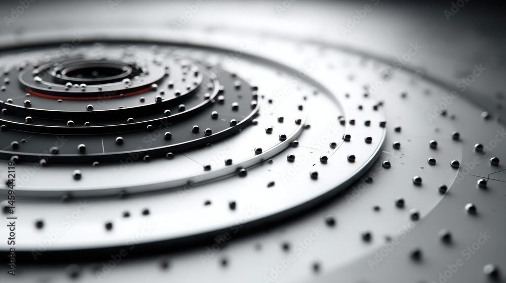 Poster metal disk featuring numerous small holes representing automated fibonacci level highlighter icon co