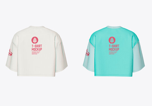 Women's Oversized Cropped T-Shirt Mockup