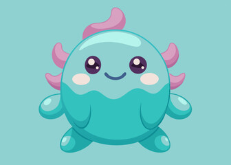 Cute Cartoon Axolotl Character Design for Kids