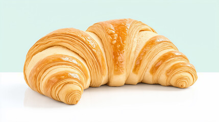 Freshly baked croissant on a simple background for brunch delight