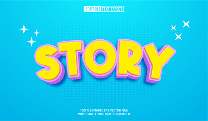 Editable 3d text style effect - Social Media Story  text effect Template