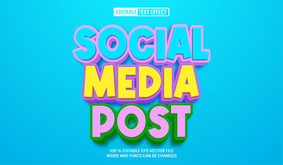 Editable 3d text style effect - Social Media text effect Template