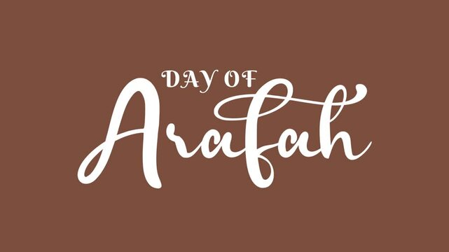 Day of Arafah in elegant white lettering for Islamic holiday designs. Perfect for posters, social media graphics, and religious event promotions.