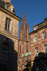 Fototapeta premium Tower of Notre-Dame Cathedral of Strasbourg