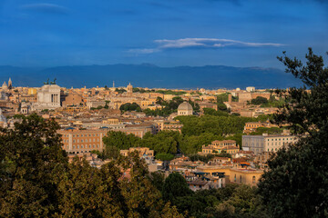Fototapeta premium City Of Rome From Janiculum Hill In Italy