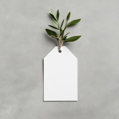 Gift tag with green sprig