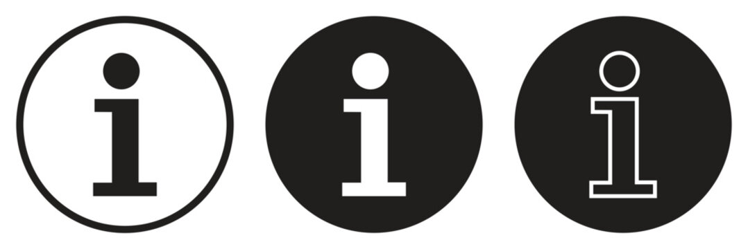 Info icons set. Info button.  Information icon collection.