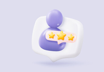 3d user profile icon or social avatar signs and business communication staff person. Profile contact symbol. Neutral gender silhouette. 3d round account manager button icon vector render illustration