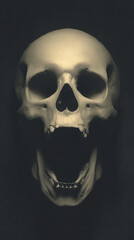 Fototapeta premium skull on black background