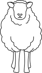 faceless sheep animal outline coloring 