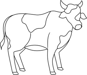 faceless cow animal outline coloring 