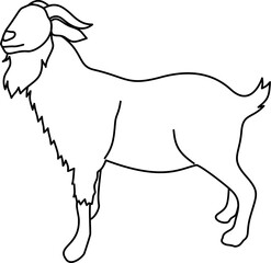 faceless goat animal outline coloring 