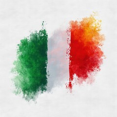 Watercolor Italian Flag Artistic Representation of Italy