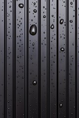 Close-up of dark, ribbed surface with water droplets