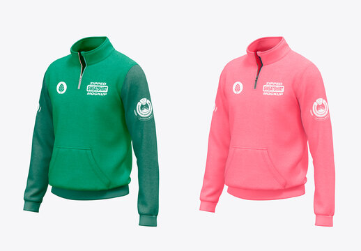 Zipped Sweatshirt Mockup