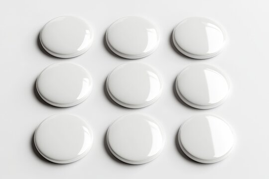 Blank white circular buttons arranged in a grid pattern