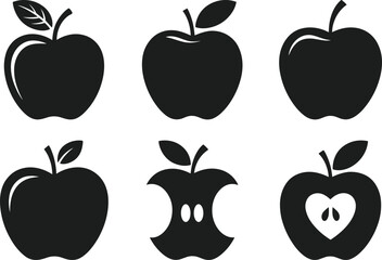 Apple Silhouette Set – Back to School Vector Collection
