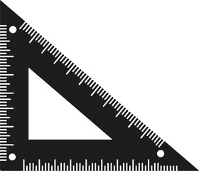 Triangle Ruler Silhouette Vector – Back to School Geometry Tool