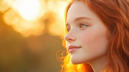Fototapeta premium Redhead in golden light