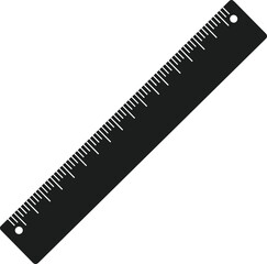 Straight Ruler Silhouette Vector – Back to School Measurement Tool