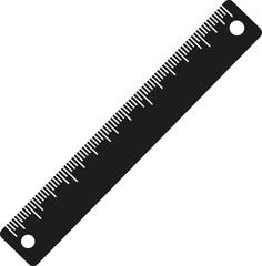 Straight Ruler Silhouette Vector – School Measurement Tool