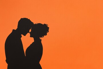 Couple in love silhouette