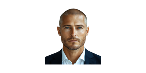 Professional Male Portrait In Suit. Business Confidence And Leadership Isolated On Transparent Background