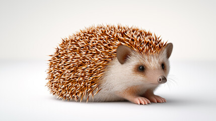 Obraz premium Cute hedgehog resting on a light surface in a calm setting