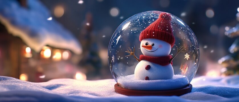 Enchanted Winter Wonderland: A Snowman's Snow Globe Christmas