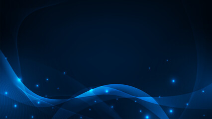 Lines wave element with abstract blue background