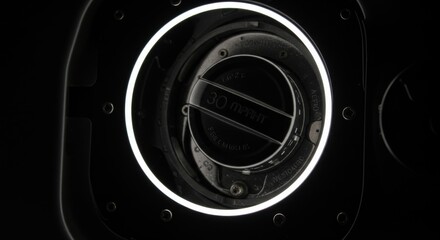 Close-up of Fuel Panel Caps with Ring Lighting
