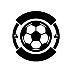 Obraz premium Black and White Vector Illustration of a Soccer Ball Emblem