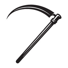 Modern Scythe silhouette, sleek design meets tradition – Scythe illustration – Minimalist Scythe vector – Weapon silhouette


