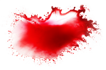 Red color explosion isolated on white background PNG