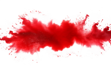 Red color explosion isolated on white background PNG