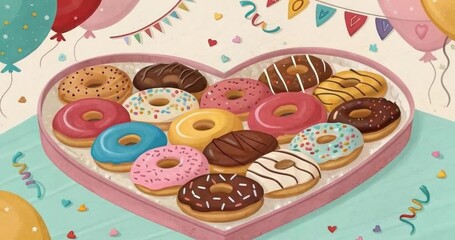 Heart shaped donuts to celebrate national donut day