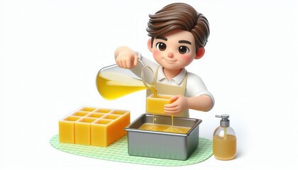 Soap making demonstration home workshop how-to guide creative environment close-up view