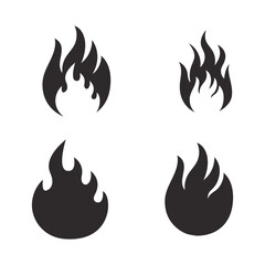Set of Fire Resistant Icon Label Isolated on white background.